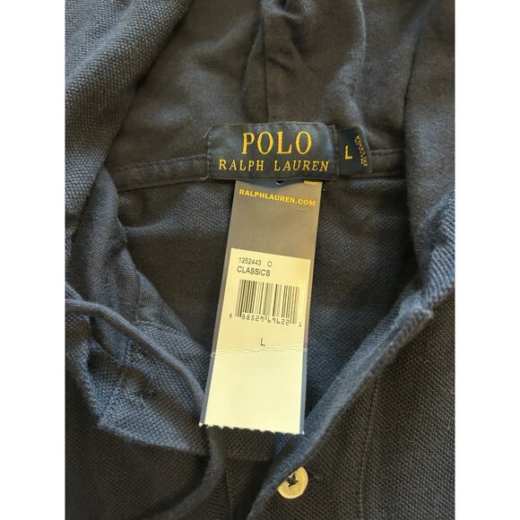 NWT Polo Ralph Lauren Hoodie Mens Large Blue Pullover Lightweight Yellow Pony - Picture 6 of 14